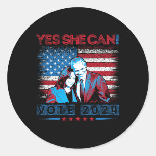 She Can Harris 2024 Wheimer 2024 Vote Harris Waltz Classic Round Sticker