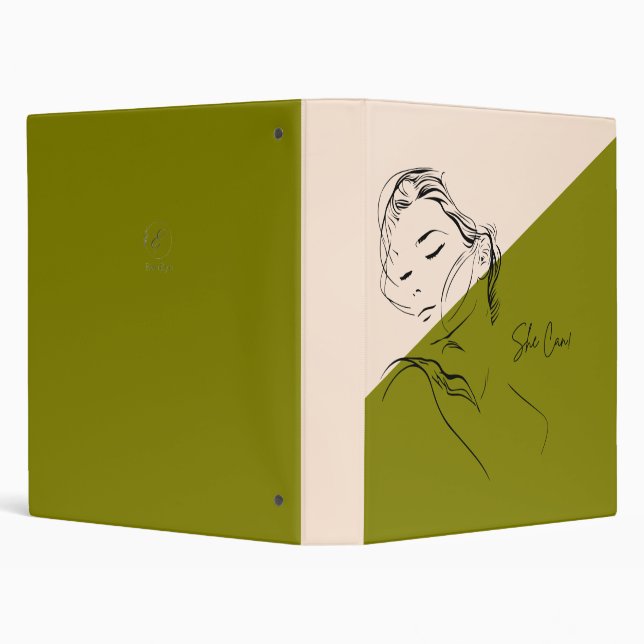 "She Can" Minimalist Fashion Sketch Binder (Background)
