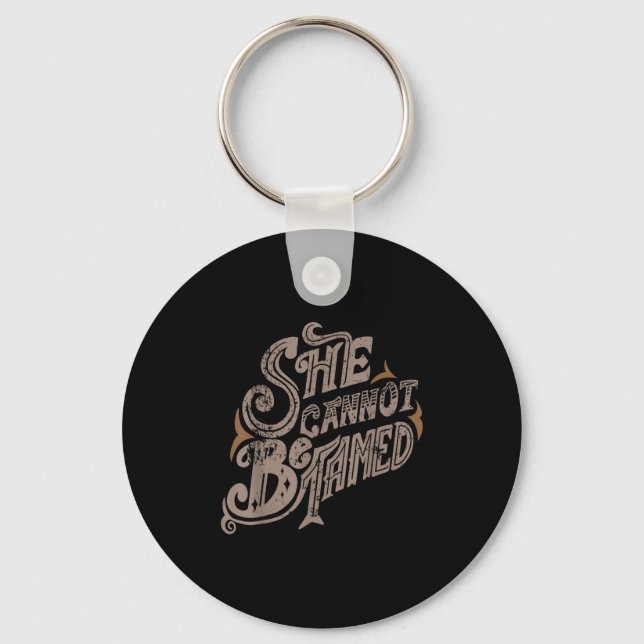 She Can Not Be Tamed Vector Retro Style Design  Keychain (Front)