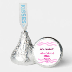 She Catch it pink spiral watercolor lines bridal Hershey®'s Kisses®