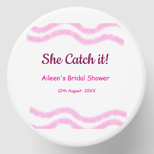 She Catch it pink spiral watercolor lines bridal Mini Candle Favors