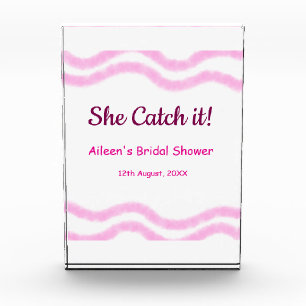 She Catch it pink spiral watercolor lines bridal  Photo Block
