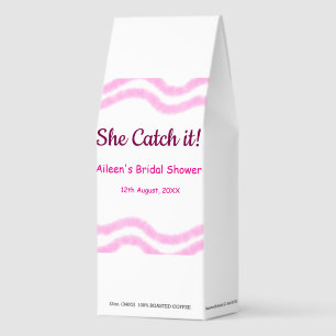 She Catch it pink spiral watercolor lines bridal Roasted Coffee