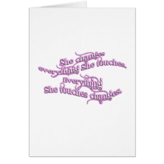 she changes everything she touches - purple glow cards