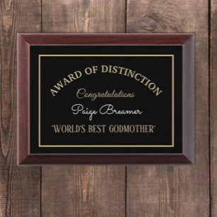 She Deserves Best Godmother Award Plaque