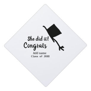 She did it congrats graduation add student name ye cap topper