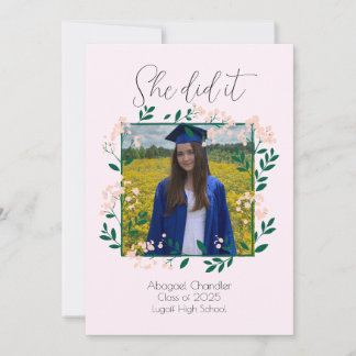 She did it Graduation Announcement! Customizable Invitation