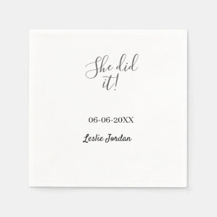 She did it graduation class of 20XX name simple Napkins