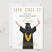 She Did It Graduation Invitation | Zazzle