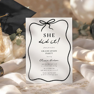 She Did It! Graduation Party Invitation