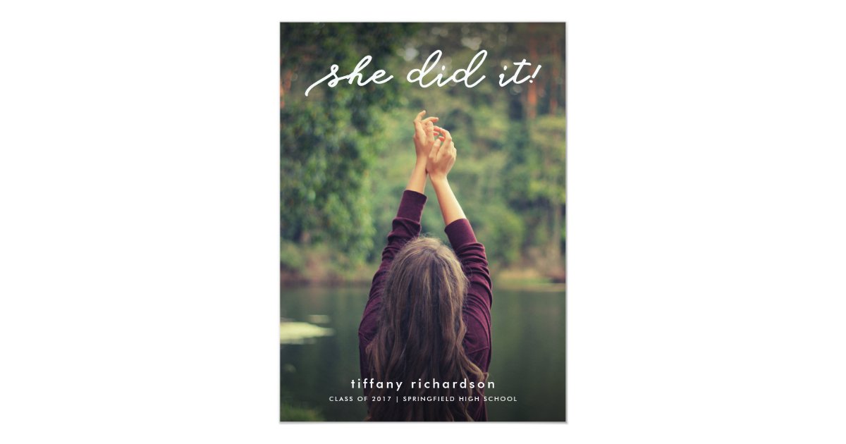 she did it graduation party invite with photo zazzle com wedding invite address labels
