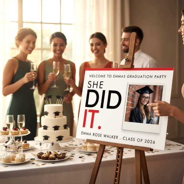 She Did It Graduation Photo Welcome Foam Board (Creator Uploaded)