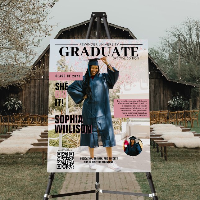 She did it qr code magazine photo graduation foam board (Creator Uploaded)