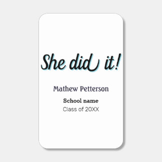 She did it simple black classy modern graduation matchboxes