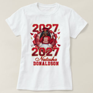 She Did That Senior 2027 Black Girl Graduation T-Shirt