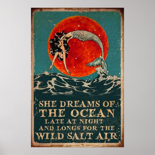She dreams of the ocean poster