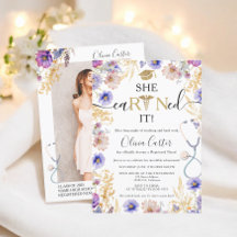 She Earned It Wildflower Gold RN Graduation Party