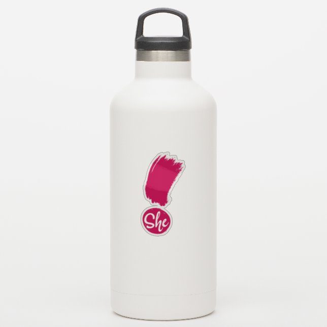 She Exclamation Vinyl Sticker (Waterbottle)