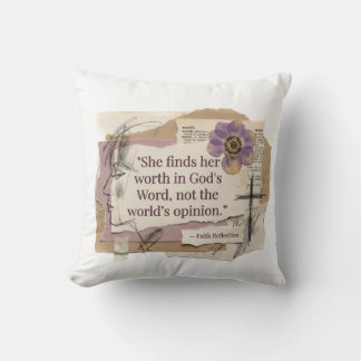 She Finds Her Worth|Y2K Aesthetic Women's Throw Pillow