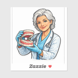 she fixes smiles dentist gift sticker