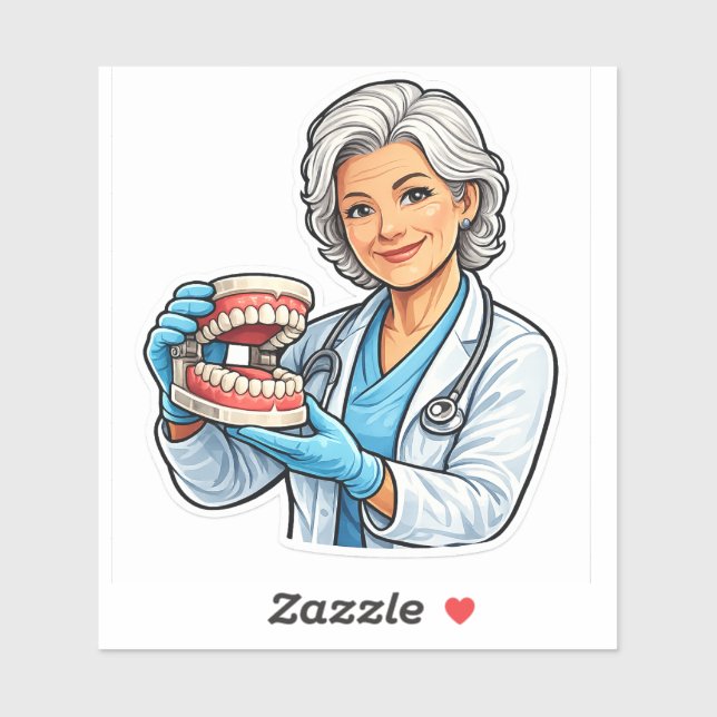 she fixes smiles dentist gift sticker (Sheet)