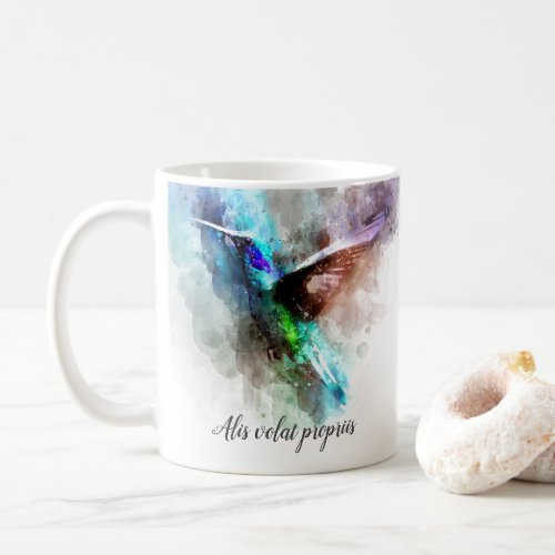 She flies with her own wings _ Alis volat propriis Coffee Mug