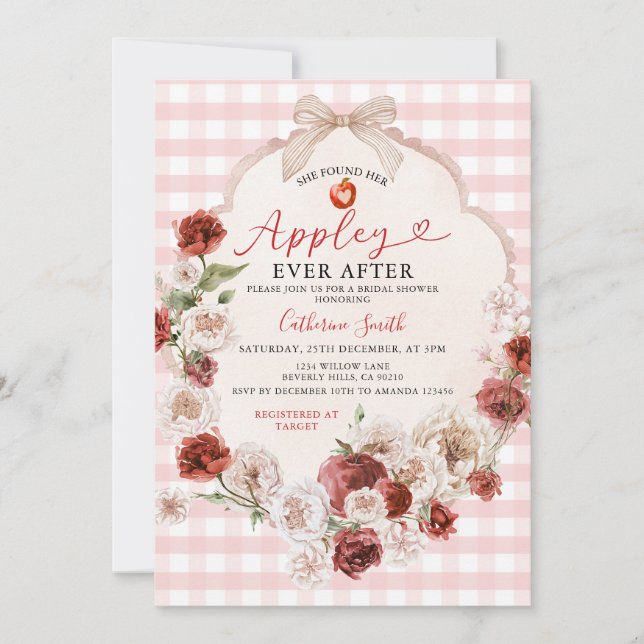 She Found Appley Ever After Apple Bridal Shower Invitation (Front)