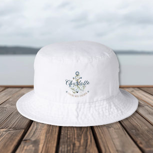 She Found Her Anchor Nautical Bridal Shower Bucket Hat