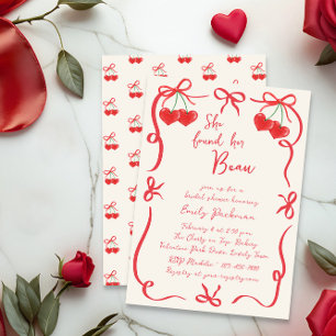 She found her Beau Bows and Cherries Bridal Shower Invitation