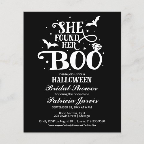 She Found Her Boo Bridal Shower Budget Invitations