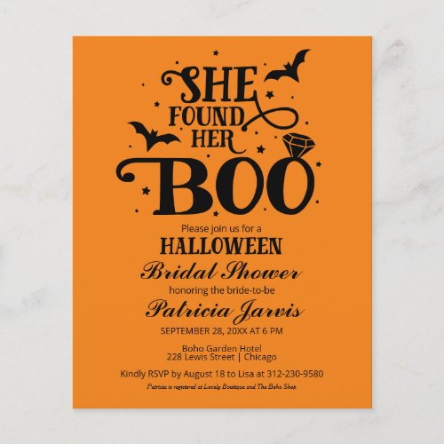 She Found Her Boo Bridal Shower Budget Invitations