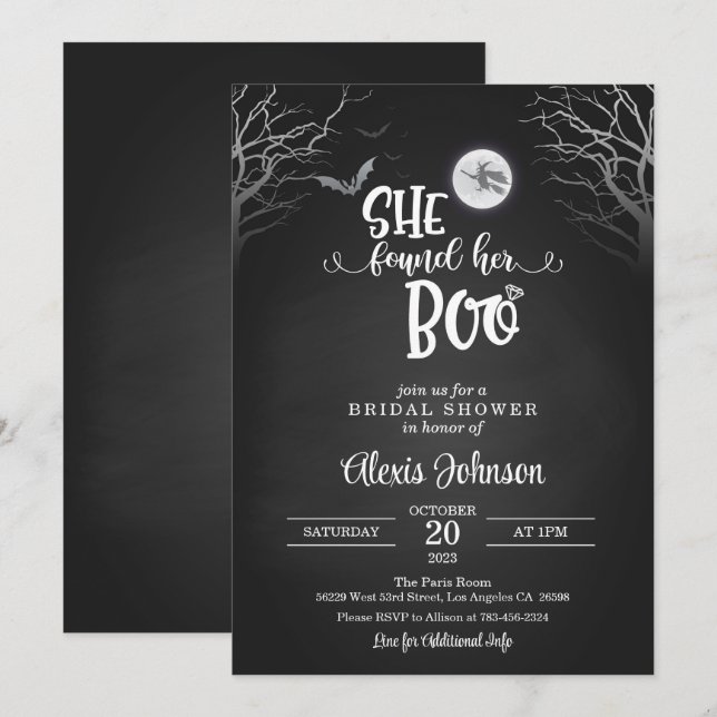 She Found Her Boo Bridal Shower Invitation (Front/Back)