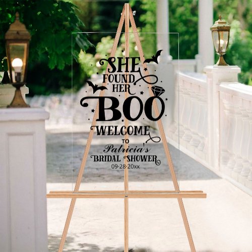 She Found Her Boo Bridal Shower Welcome Sign