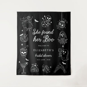 She Found Her Boo Bridal Shower Welcome Sign Tapestry