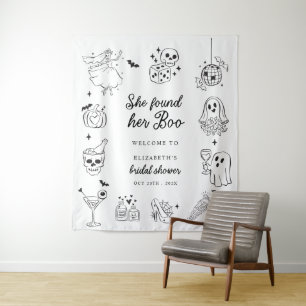 She Found Her Boo Bridal Shower Welcome Sign Tapestry