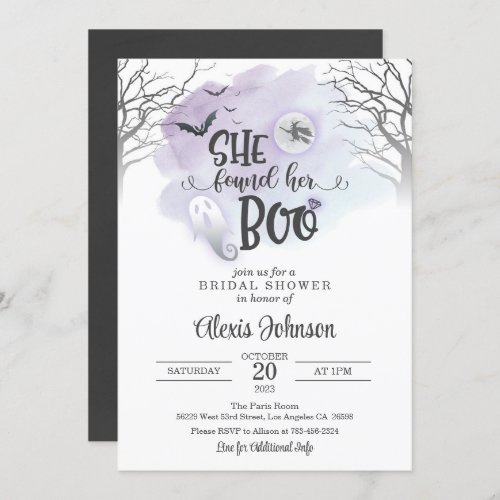 She Found Her Boo Bridal Shower with Ghost Purp Invitation