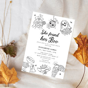 She Found Her Boo Ghost Floral Bridal Shower Invitation