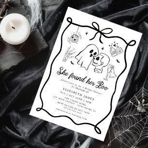 She Found Her Boo Ghost Floral Bridal Shower Invitation