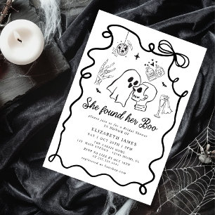 She Found Her Boo Ghost Floral Bridal Shower Invitation