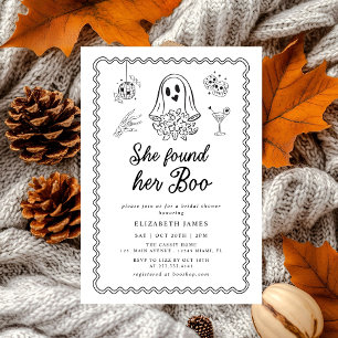 She Found Her Boo Ghost Floral  Bridal Shower  Invitation