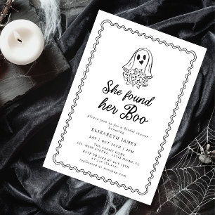 She Found Her Boo Ghost Floral Bridal Shower Invitation