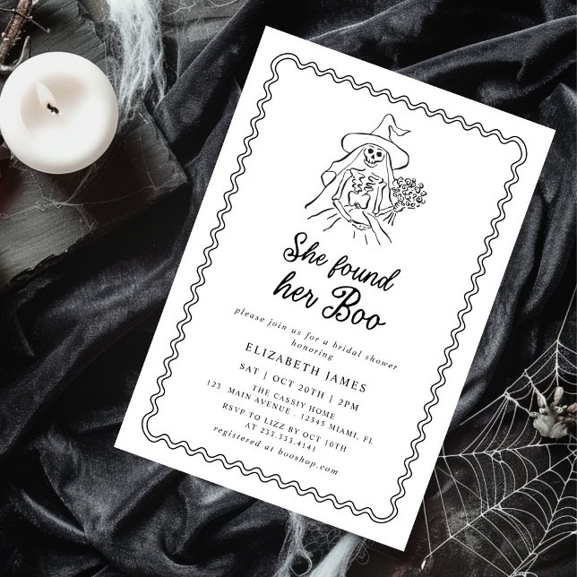 She Found Her Boo Ghost Floral  Bridal Shower  Invitation (Creator Uploaded)