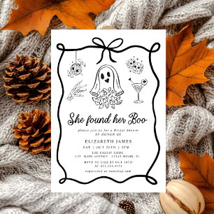 She Found Her Boo Ghost Floral Bridal Shower Invitation