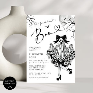 She Found Her Boo Ghost Floral Bridal Shower Invitation