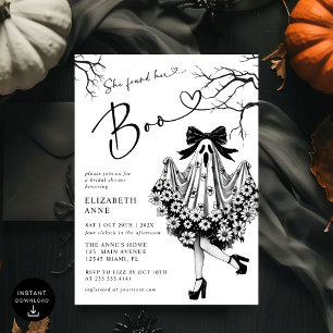 She Found Her Boo Ghost Floral Bridal Shower Invitation