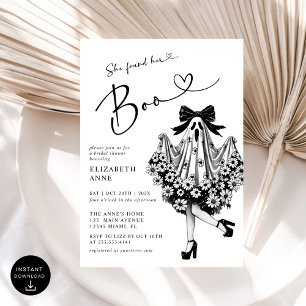 She Found Her Boo Ghost Floral Bridal Shower Invitation