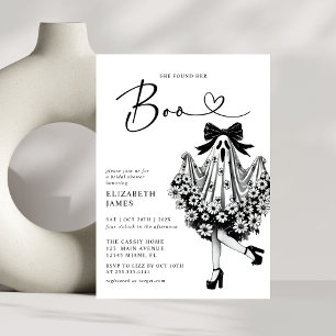 She Found Her Boo Ghost Floral Bridal Shower Invitation