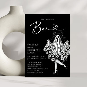She Found Her Boo Ghost Floral  Bridal Shower Invitation