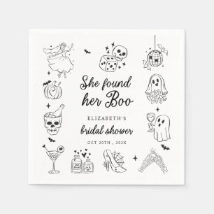 She Found Her Boo Ghost Floral Bridal Shower Napkins