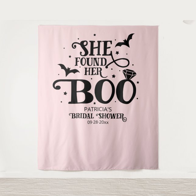 She Found Her Boo Halloween Bridal Shower Backdrop (Front)